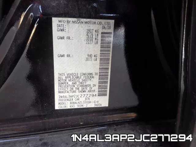 1N4AL3AP2JC277294 фото 2
