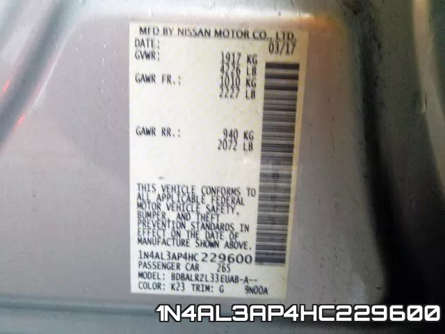 1N4AL3AP4HC229600 фото 2