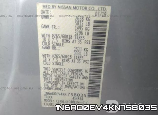 1N6AD0EV4KN758035 фото 8