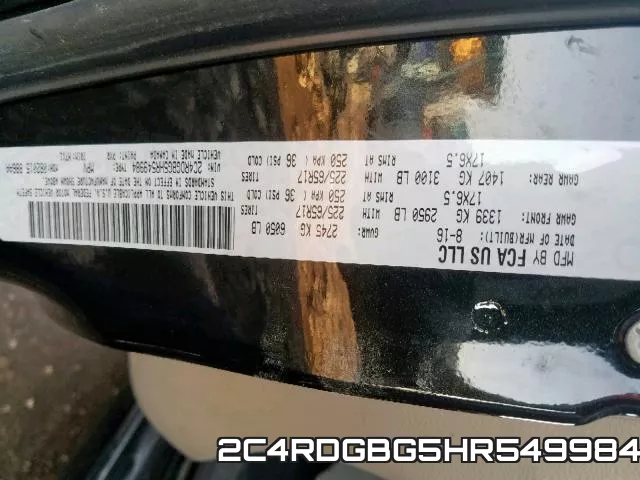 2C4RDGBG5HR549984 фото 2