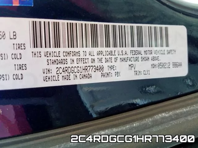 2C4RDGCG1HR773400 фото 2