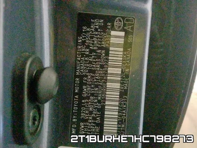 2T1BURHE7HC798273 фото 2