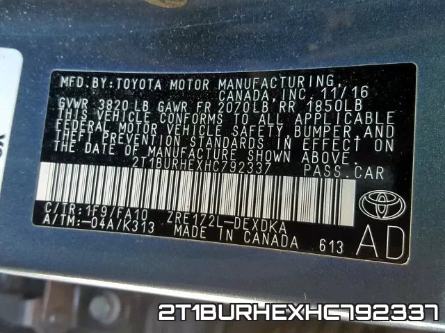 2T1BURHEXHC792337 фото 2