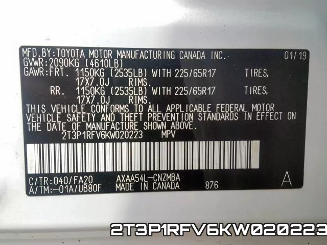 2T3P1RFV6KW020223 фото 2