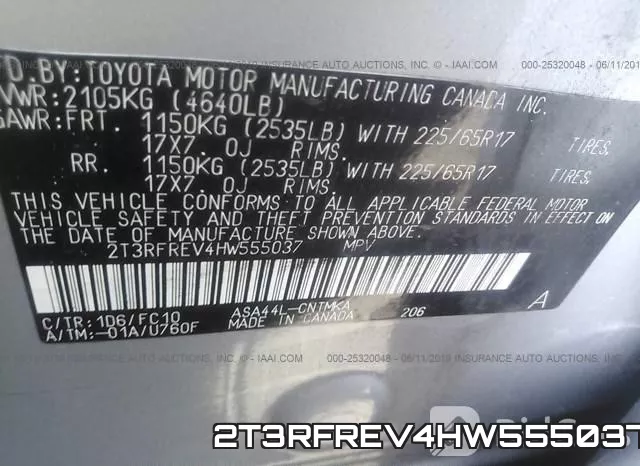 2T3RFREV4HW555037 фото 9
