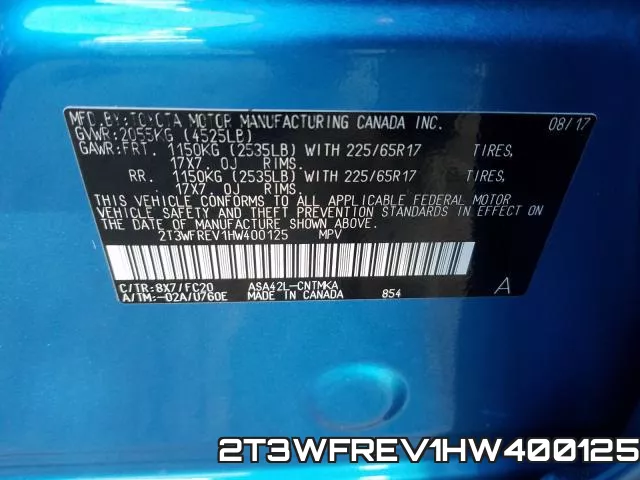 2T3WFREV1HW400125 фото 2