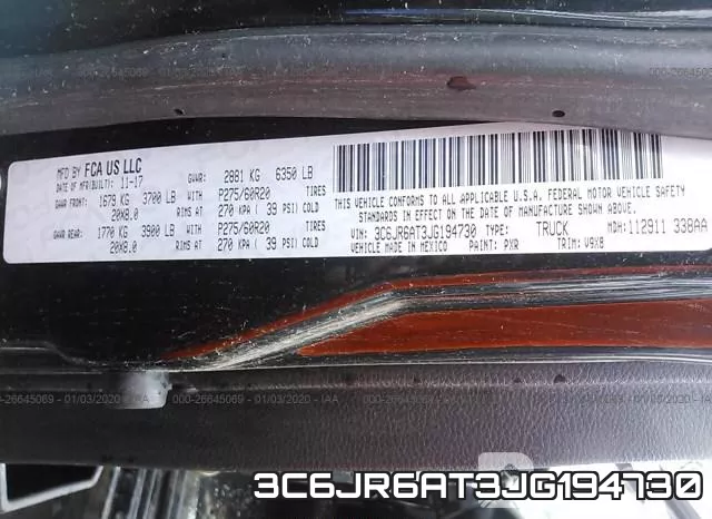 3C6JR6AT3JG194730 фото 8