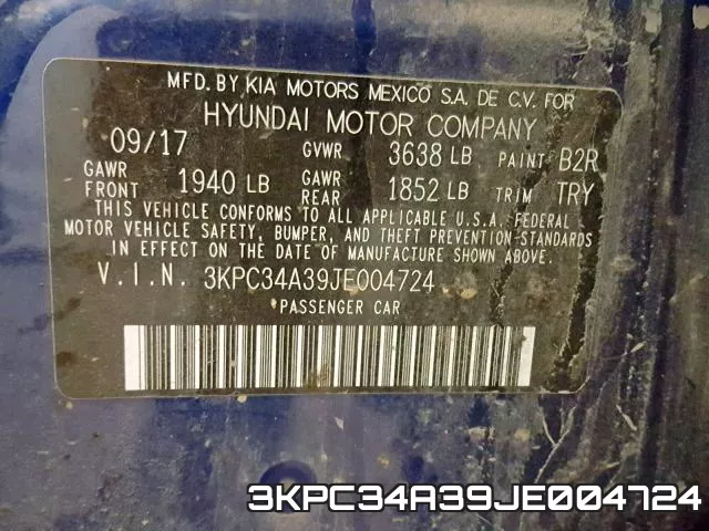 3KPC34A39JE004724 фото 2
