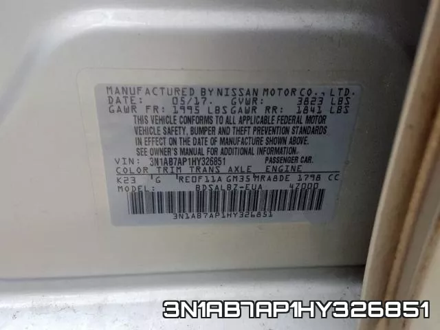 3N1AB7AP1HY326851 фото 2
