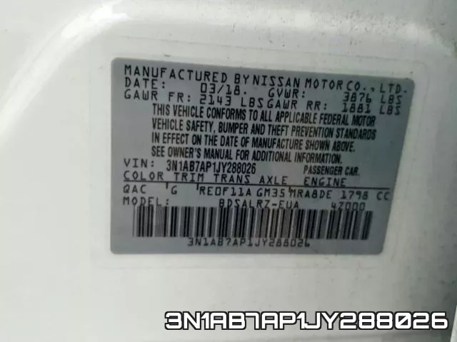 3N1AB7AP1JY288026 фото 2