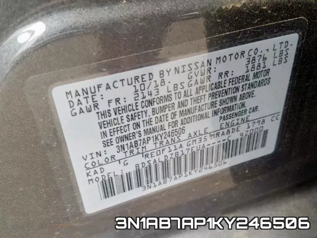 3N1AB7AP1KY246506 фото 2