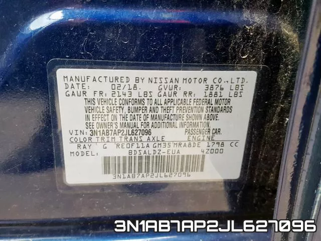 3N1AB7AP2JL627096 фото 2