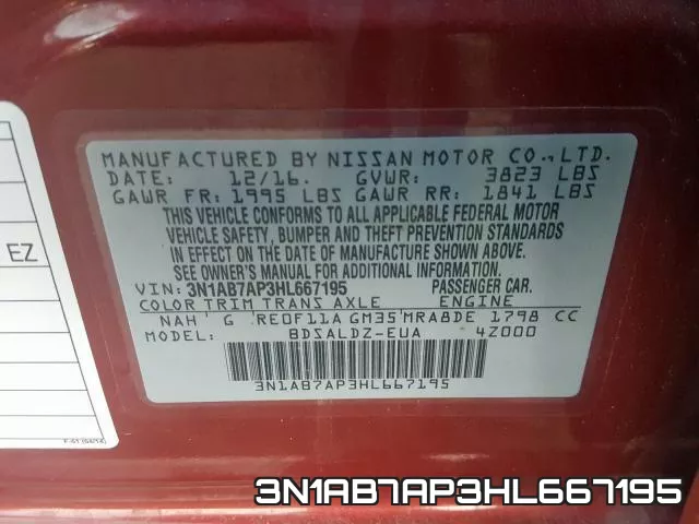 3N1AB7AP3HL667195 фото 2