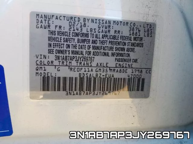 3N1AB7AP3JY269767 фото 2