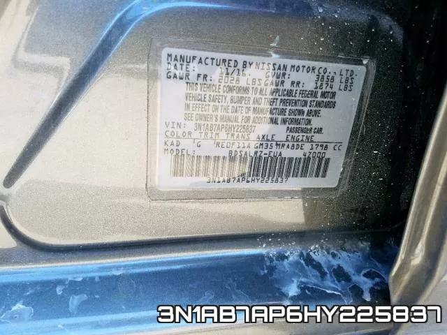 3N1AB7AP6HY225837 фото 2