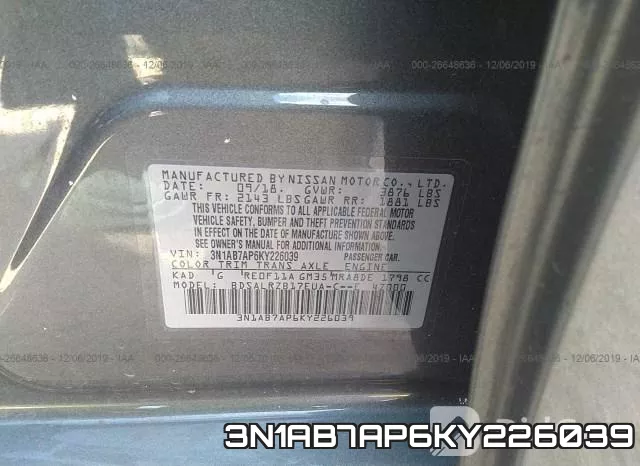 3N1AB7AP6KY226039 фото 9