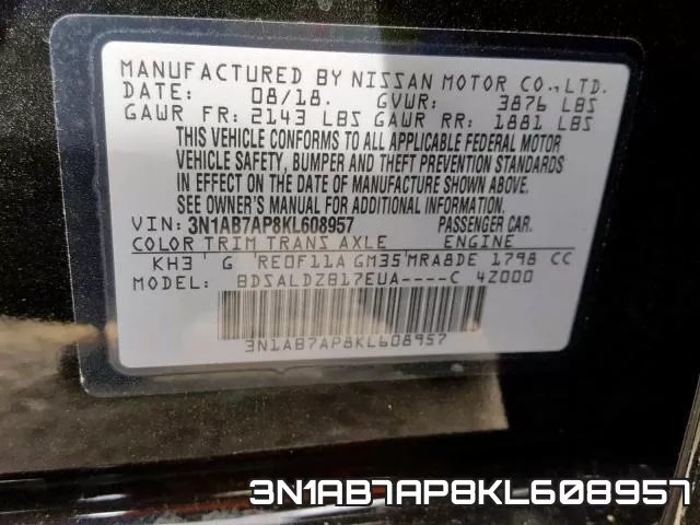 3N1AB7AP8KL608957 фото 2