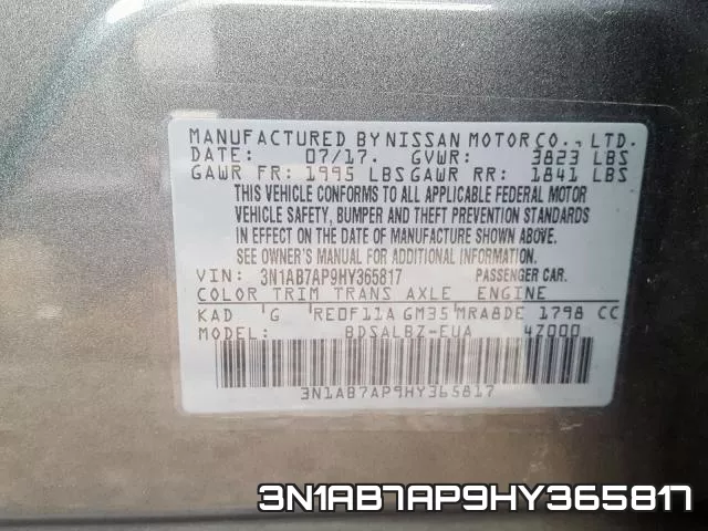 3N1AB7AP9HY365817 фото 2