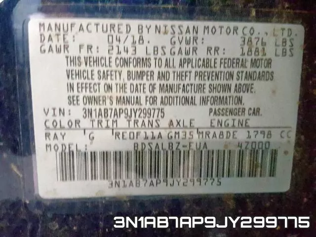 3N1AB7AP9JY299775 фото 2