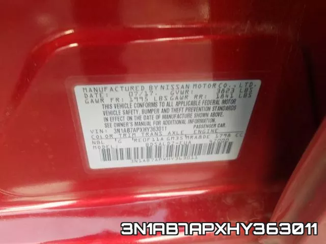 3N1AB7APXHY363011 фото 2