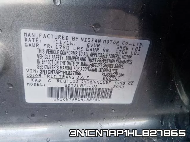 3N1CN7AP1HL827865 фото 2