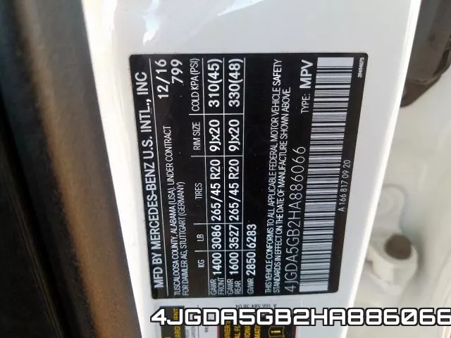 4JGDA5GB2HA886066 фото 2