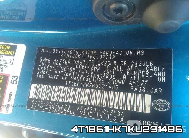 4T1B61HK7KU231486 фото 6