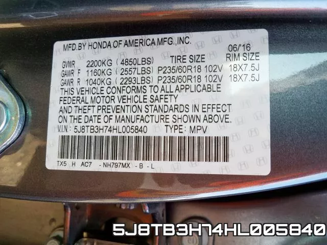 5J8TB3H74HL005840 фото 2