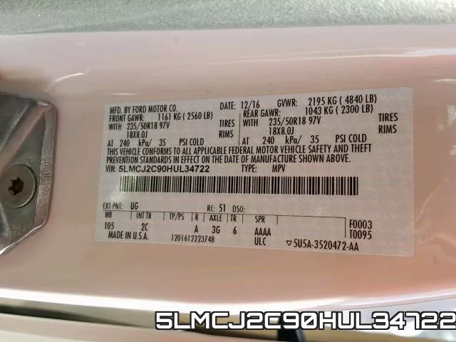 5LMCJ2C90HUL34722 фото 2