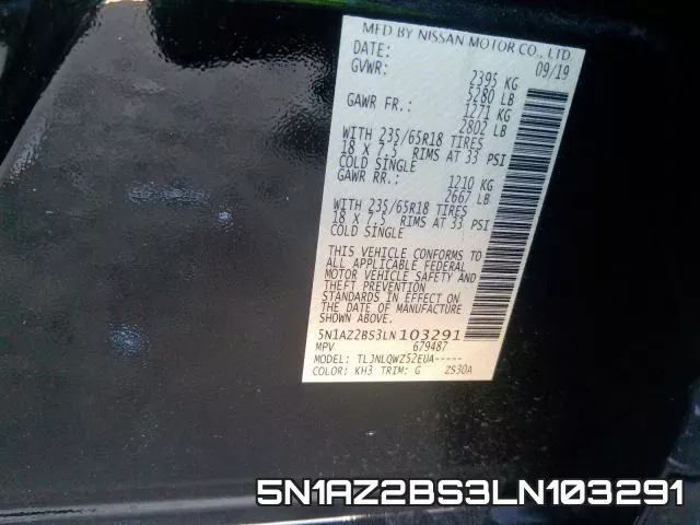 5N1AZ2BS3LN103291 фото 2