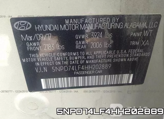 5NPD74LF4HH202889 фото 10