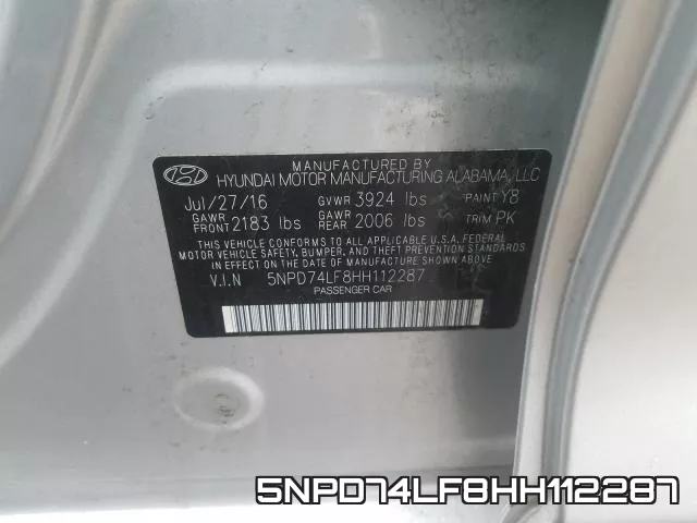 5NPD74LF8HH112287 фото 2