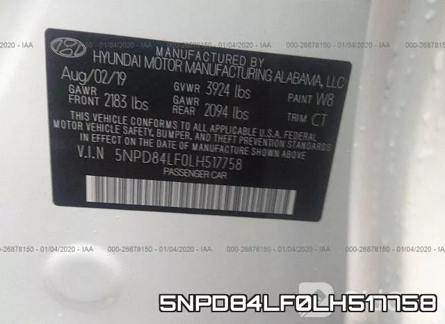 5NPD84LF0LH517758 фото 7