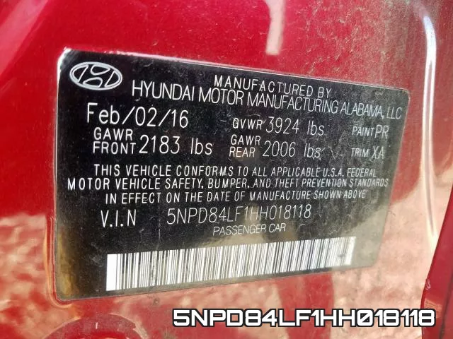 5NPD84LF1HH018118 фото 2