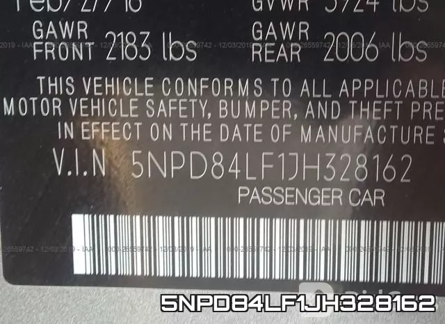 5NPD84LF1JH328162 фото 7