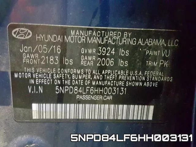 5NPD84LF6HH003131 фото 2