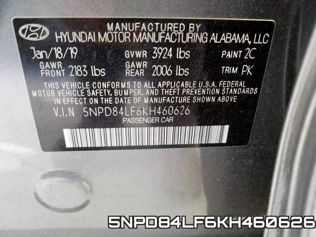 5NPD84LF6KH460626 фото 2