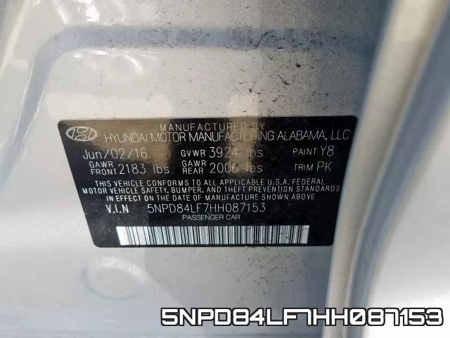 5NPD84LF7HH087153 фото 2
