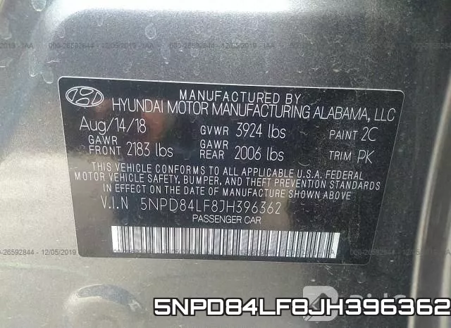 5NPD84LF8JH396362 фото 7
