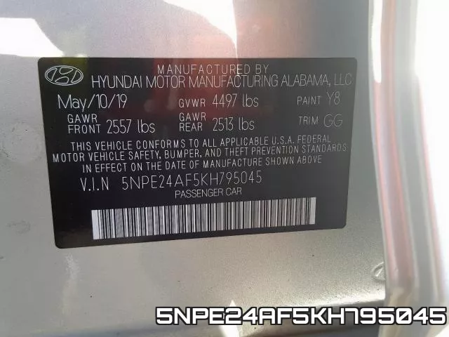 5NPE24AF5KH795045 фото 2