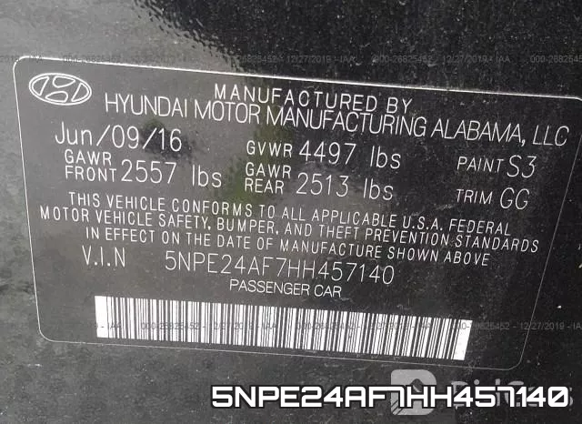 5NPE24AF7HH457140 фото 8