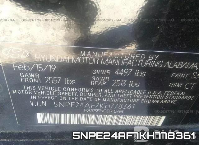 5NPE24AF7KH778361 фото 7