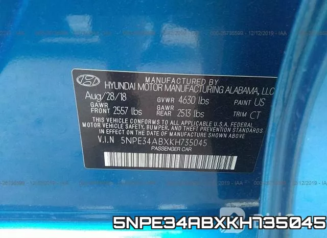 5NPE34ABXKH735045 фото 9
