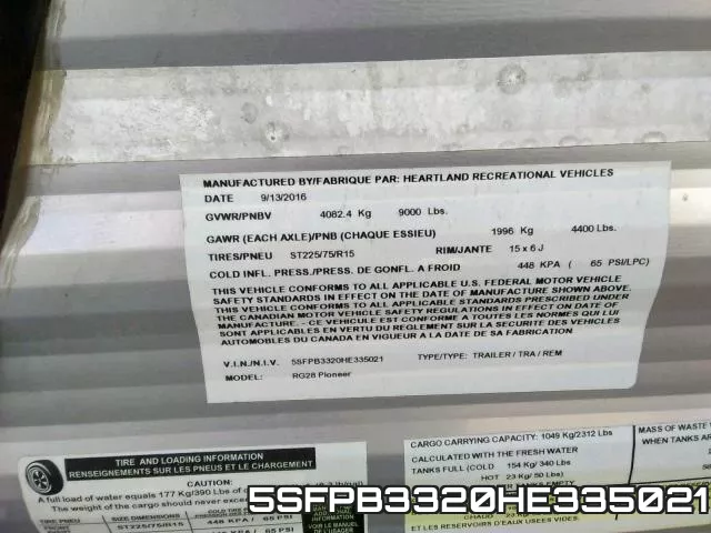 5SFPB3320HE335021 фото 2