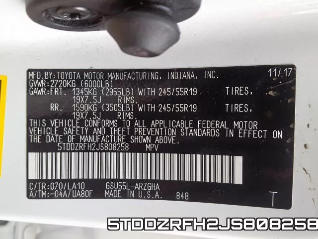 5TDDZRFH2JS808258 фото 2