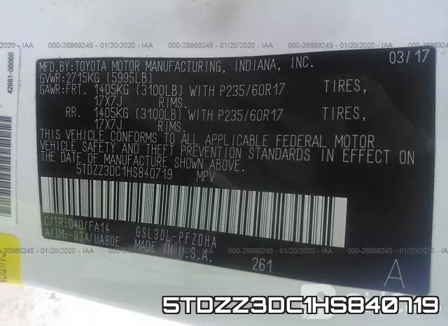 5TDZZ3DC1HS840719 фото 6