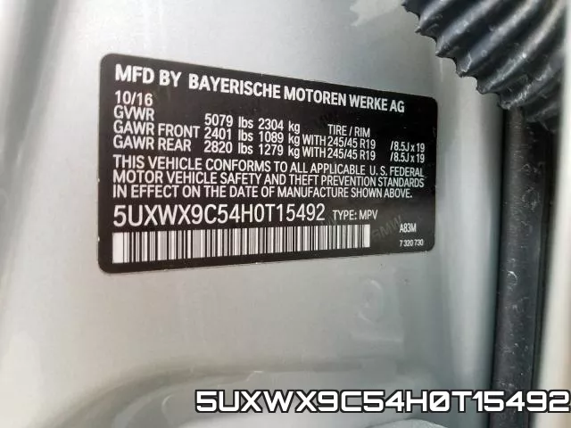 5UXWX9C54H0T15492 фото 2