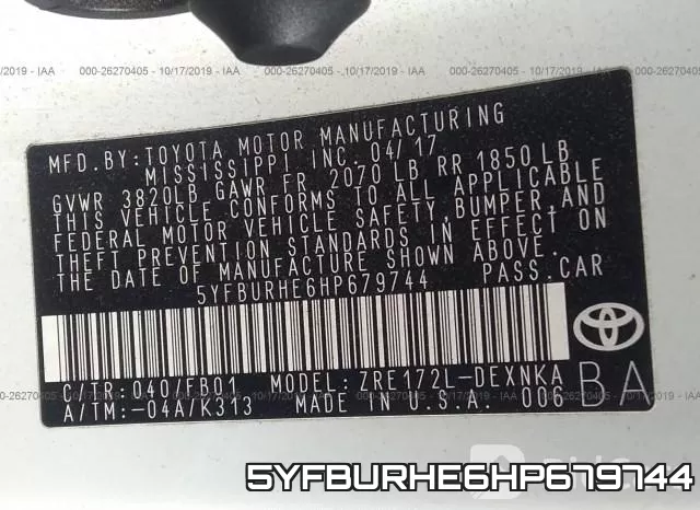 5YFBURHE6HP679744 фото 9