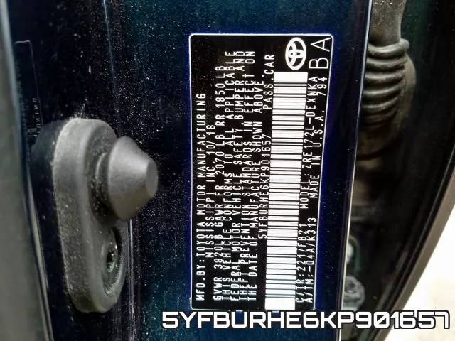5YFBURHE6KP901657 фото 2