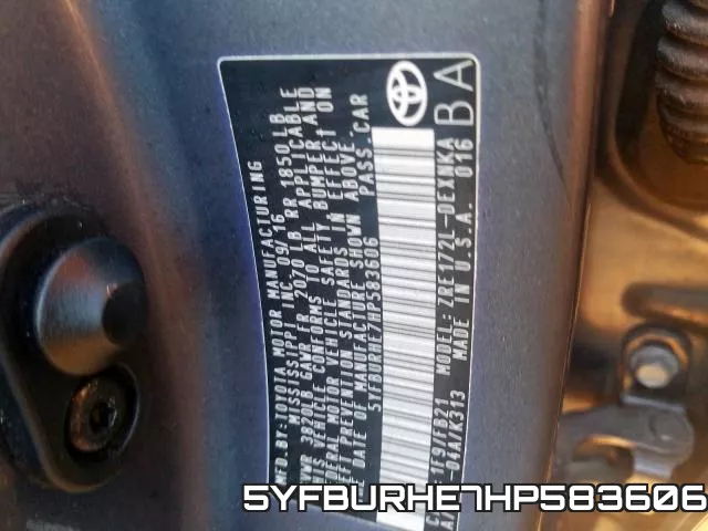 5YFBURHE7HP583606 фото 2